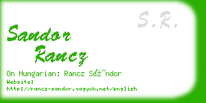 sandor rancz business card